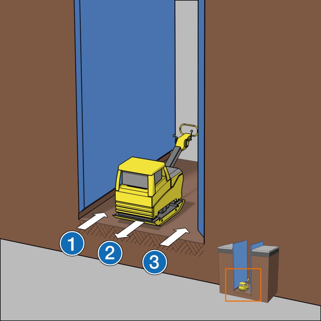 Grabensohle ausreichend verdichten